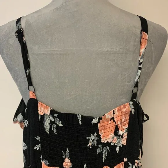 Torrid Dress Womens Size 18/20 Maxi Black Floral Dark Cottagecore Vacation - Picture 4 of 12